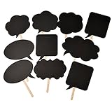 Pixnor 10pcs Blackboards Booth Signs Speech Bubbles Wedding Birthday Party Photo Booth Props