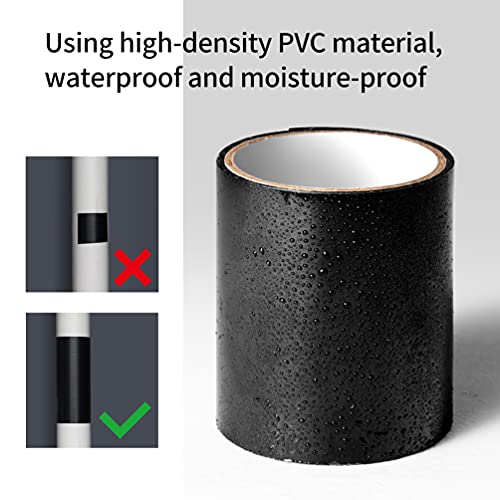 Black Repair Patch Waterproof Patch Seal Tape for Plastic Bucket/Basin, Canopy, Air Bed, Swimming Ring, Tent, etc