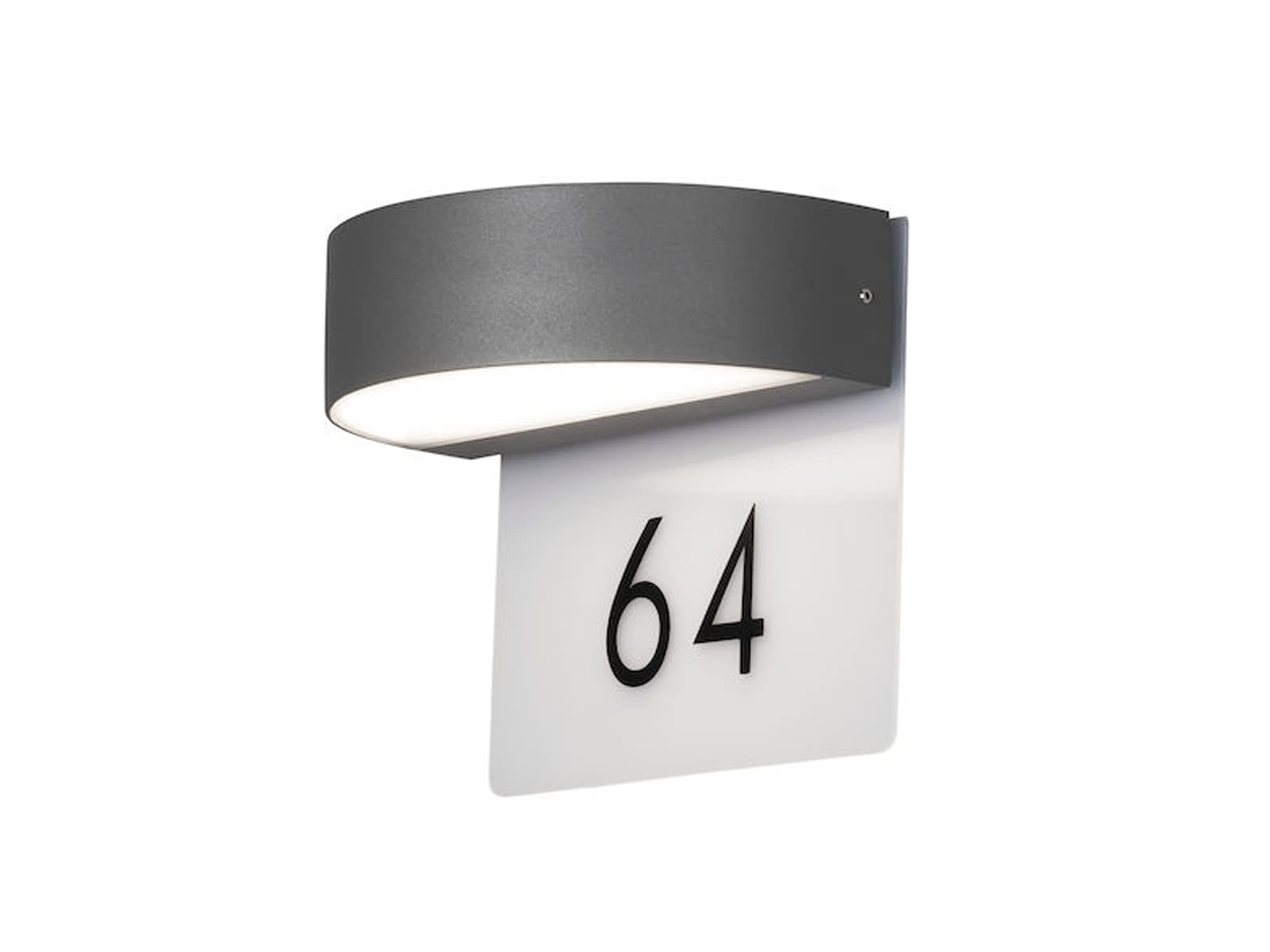 Konstsmide Outdoor Wall Light Mains Powered/Monza Up Down with House Number/2 x 4.5 Watt High Power LEDs/Frosted Acrylic Lens/Aluminium/IP54/Outside Light Anthracite