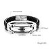 OSTAN Mens Bracelet Men's Stainless Steel Bracelet Braided Religious Cross Cuff Bangle Rope Black