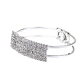 ZPS(TM)Fashion Lady Elegant Bangle Wristband Bracelet Crystal Cuff Bling Gift (Silver)
