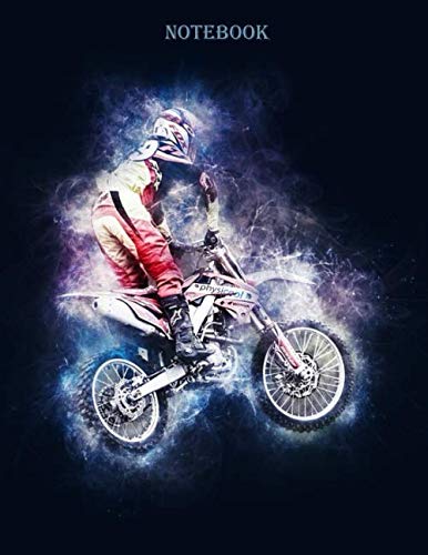 Notebook: Large 8.5x11 "Motocross" College Ruled Composition Notebook - 100 Pages; Great For Writing, Drawing, Note Taking or Doodling at School, Work or Home