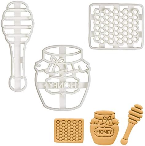 ハチミツクッキーカッター3個セット デザイン コーム ハニーポット ハニーディッパー 3個 ベーカロジー Candchipiona