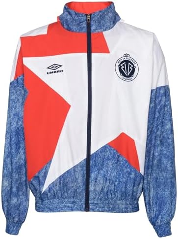 Umbro Men's Full Zip Retro Wind Jacket, Teal/Navy XS at Amazon