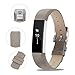 POY Replacement Bands Compatible for Fitbit Alta and Fitbit Alta HR, Genuine Leather Wristbands (Matte Gray)