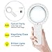 30x Handheld Magnifier With 12 LED Lights, 90mm Bifocal Double Lens Illuminated Reading Magnifying Glass, Perfect for Soldering Repair,Inspection,Coins,Rock,Science,Craft and Needlework, Jewelry
