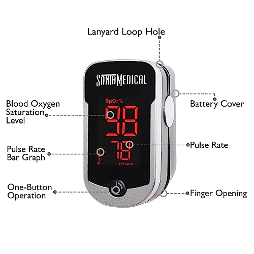 Deluxe SM110 Finger Pulse Oximeter with Carry Case and Neck/Wrist Cord