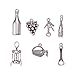 PH PandaHall 35PCS(7pcs/set, 5sets) Wine Theme Tibetan Style Alloy Charm Pendants for DIY Jewelry Making Antique Silver