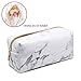 HP95 Multifunction Marble Makeup Pouch Zipped Travel Cosmetic Brush Bag Marble Pencil Pen Pouch Case Stationery Bag (B)