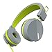 Kanen I39 Headphones On ear Foldable Noise Isolating Headsets with Mic and Remote for Kids Adults （Green）