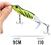 Kraken 3 Whopper-Plopper Topwater Bass Fishing Lures! 3.5in Bait Floating Rotating Tail Frog Poppers Lure for Bass Pike