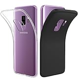 [2 pack] Simpeak Galaxy S9+ Case Clear, S9 Plus Case Black, Premium Rugged Protector Case and Clear Slim TPU Case for Samsung Galaxy S9 Plus 2018 [Drop Protection] [Anti Slip] [Scratch Resistant]