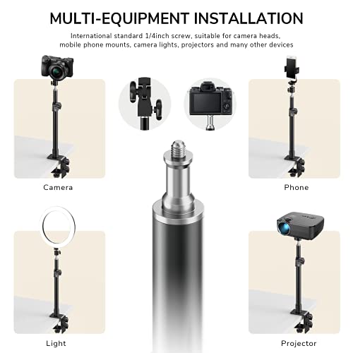 Lemong Camera Desk Mount Stand for Keylight, DSLR Desk Mount Light Stand with Ball Head