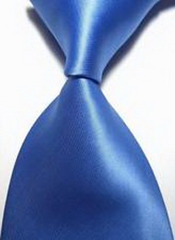 jacob alex #41178 Light Blue Classic Solid Plain Woven New Necktie Silk Blend Men's Tie