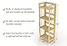 Stony Edge 4-Tier Folding Bookshelf | Natural Wood Finish | 45x16x11.5 Inches | Book Shelf for Books and Trinkets | No Assembly Required | Foldable & Small Bookshelf for Home and Office