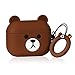Coralogo Case for Airpods Pro/for Airpods 3 Cute, 3D Animal Fashion Character Silicone Cartoon Airpod Skin Funny Fun Cool Keychain Design Kids Teens Girls Boys Cover Cases Air pods 3 (Brown Bear)