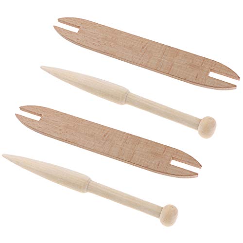 image for Prettyia 4Pcs/Set DIY Weaving Tool Wood Woven Sweater Scarf Tapestry B