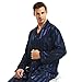 Mens Silk Satin Pajamas Set Sleepwear Loungewear Navy Blue L