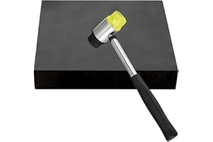 Oudtinx Rubber Bench Block Jeweler's Rubber Bench Block Rubber Stamping Block for Hammering, Shaping, Chasing, Flattening Metals (15CM x 15CM)
