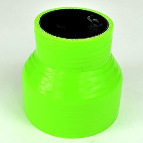 Demon MotorSport 76mm > 63mm Straight Silicon Reducer (76mm Length) Green with Black Liner