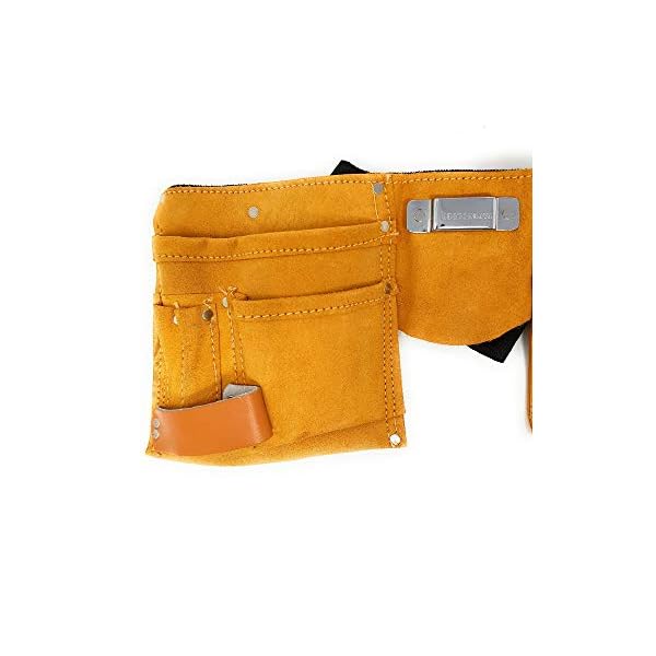 Toolzy 100074 Werkzeuggürtel 11 Taschen Werkzeug Gürtel Messertasche Nageltasche Hammerhalter – Bild 5