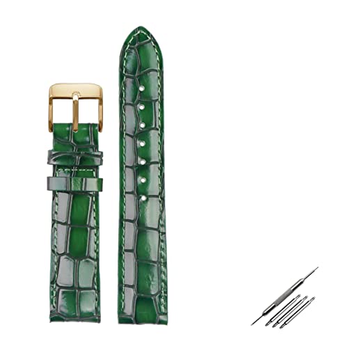 INEOUT Crocodile Texture Calfskin Leather Watch Strap18mm 20mm 22mm Watchband Compatible With Men's Watch Accessories Solid Buckle Blue Green Brown