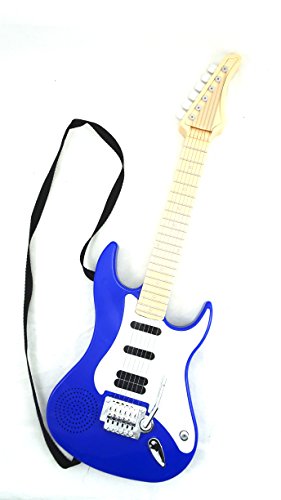 Toy Rock Star Guitar - Electric Kid's Battery Operated Blue Toy Guitar