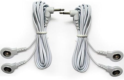 TENS Lead Wires Replacement Electrode Wires/Cables- Jack 3.5mm with TWO 3.5mm Snap Connectors (2pcs/pack)