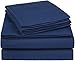 Amazon Basics Essential Cotton Blend Bed Sheet Set, Queen, Navy