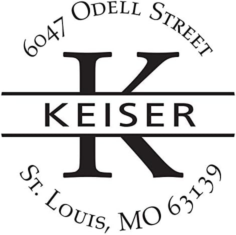 Monogram Address Stamp - Personalized Self Inking Rubber Stamp with Replacement Pad