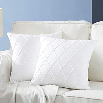 Amazon Com Longhui Bedding Pure White Throw Pillow Covers 2