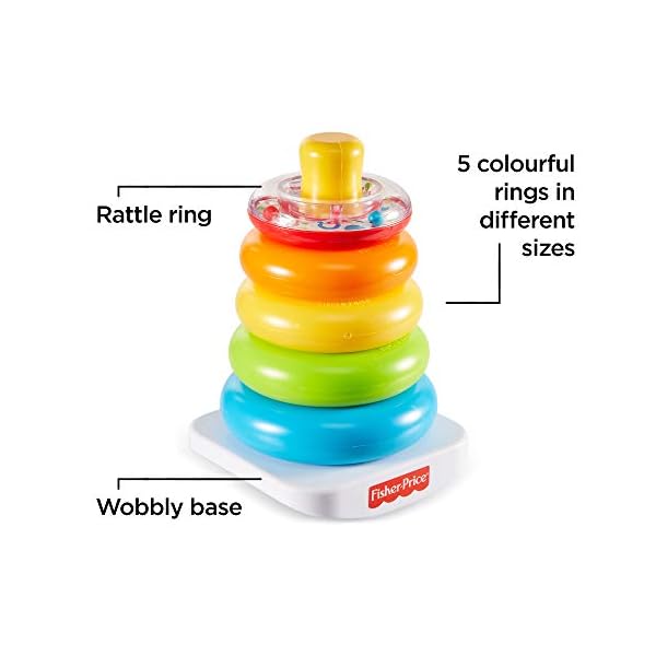 Fisher-Price FHC92 Rock-A-Stack, Baby Educational Stacking Toy Rings, Suitable for 6 Months Plus
