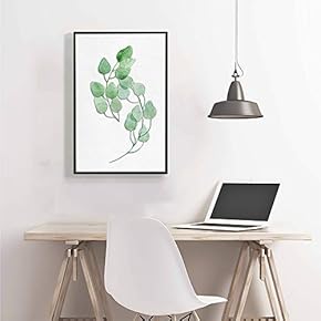 Framed Canvas Home Artwork Decoration Nordic Style Plants Canvas Wall Art for Living Room, Bedroom - 16x24 inches