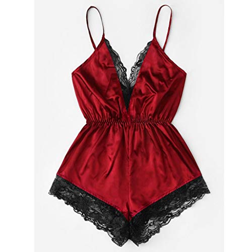 One Piece Lingerie for Women Dress Lace Sleepwear Cotton Fashion Sexy Girl V-Neck Splice Bodysuit Bodydoll - Thumbnail 4