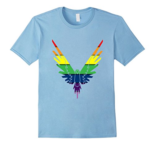 Mens Vibrant Rainbow LGBT Logo T-Shirt, Be A Maverick T Shirt Medium Baby Blue