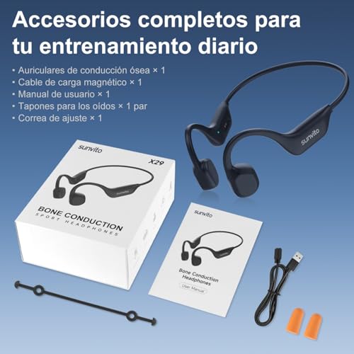 Auriculares, Auriculares Deportivos inalámbricos Bluetooth de Oreja Abierta, IPX6, Impermeables, Ligeros, con Auriculares para correrz Auriculares para Dormir