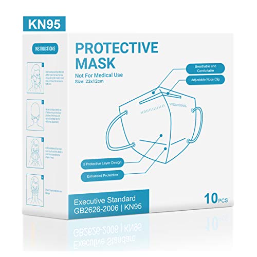 Kingfa KN95 Face Mask Disposable Respirator 5Ply Layer, 10/pcs Box
