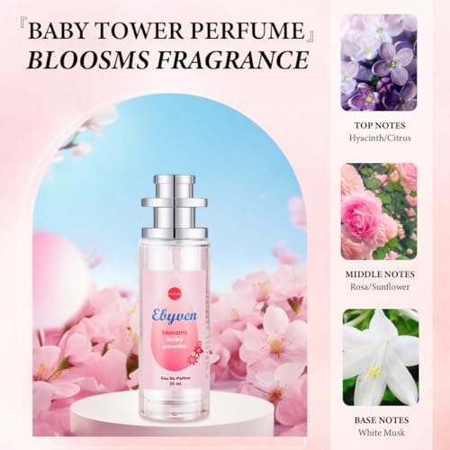 LBOYLOVE® Long Lasting Baby Powder Fragrances, Fresh and Light Scent Baby Tower Perfume, Long-lasting Moisture & Fragrance - Gift for Women Gentle Baby Powder & Floral Notes 35ml