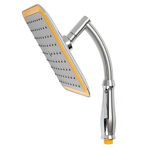 Rain Showerhead Stainless Steel Adjustable Extension Arm High Pressure Shower Head 22x22cm Square Ultra Thin Rainfall Bath Shower for Home Bathroom (Silver) - Thumbnail 3