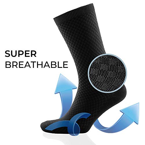 NUDUS Men's Bamboo Dress Socks, 5-Pair Gift Box, Super Breathable, Soft, Thin and Non Slip