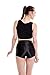 Yomsong Women's High Waist Shiny Satin Sexy Disco Short Pants 9 Colors (X-small, black)