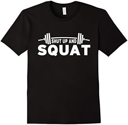 Mens C508 SHUT UP AND SQUAT Gym TShirt Workout Fitness Motivation XL Black