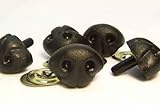 Sassy Bears 18mm Black Animal Safety Nose for Bear, Doll, Puppet, Plush Animal and Craft - 10 pack