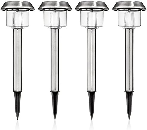 WEATHERPROOF Since 1948 Solar Powered LED Garden Lights, Neutral Design; Makes Gardens, Pathways, & Flower Beds Look Great; NO Installation; All-Weather/Water-Resistant; Stainless Steel