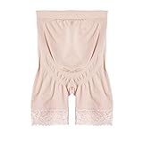Fimage Women's Lace Seamless High Stretch Maternity Underwear Support Boyshort Panty Skin L
