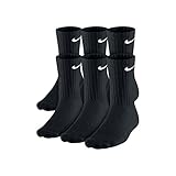 Nike 6 Pack Performance Cotton Crew Band Socks -BLACK, L
