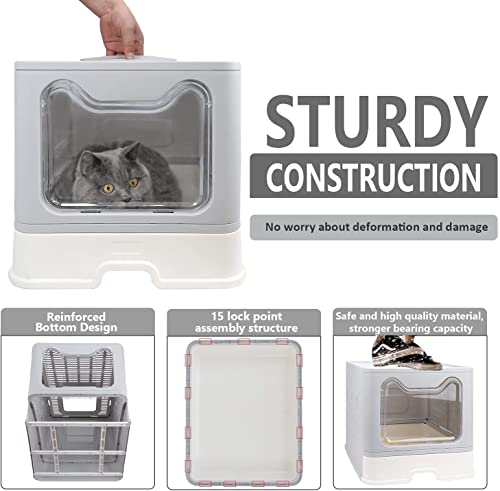 Orchid M TIM Cat Litter Box with Lid (Grey)