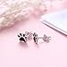 S925 Sterling Silver Puppy Dog Cat Pet Paw Print Stud Earrings