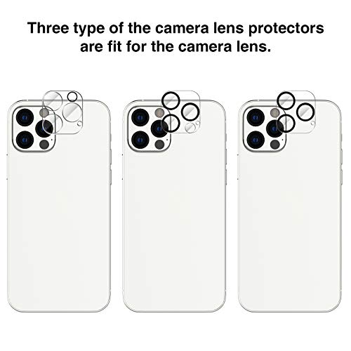 EGV Compatible avec iPhone 12 Pro 6.1 Pouce Verre Trempé,3 Pack Film Protection Écran et 3 Pack Caméra Arrière Protecteur-Noir