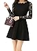 Plaid&Plain Women's Corrugated Neckline Floral Crochet Lace Skater Dress
